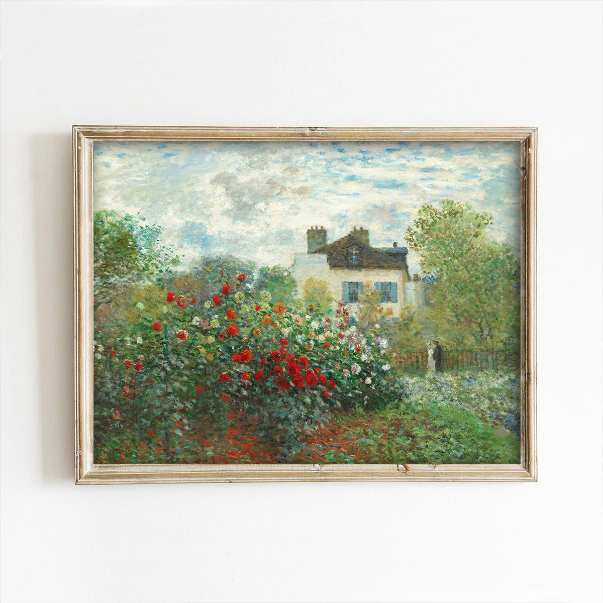 A Corner of the Garden with Dahlias Summer Art Print