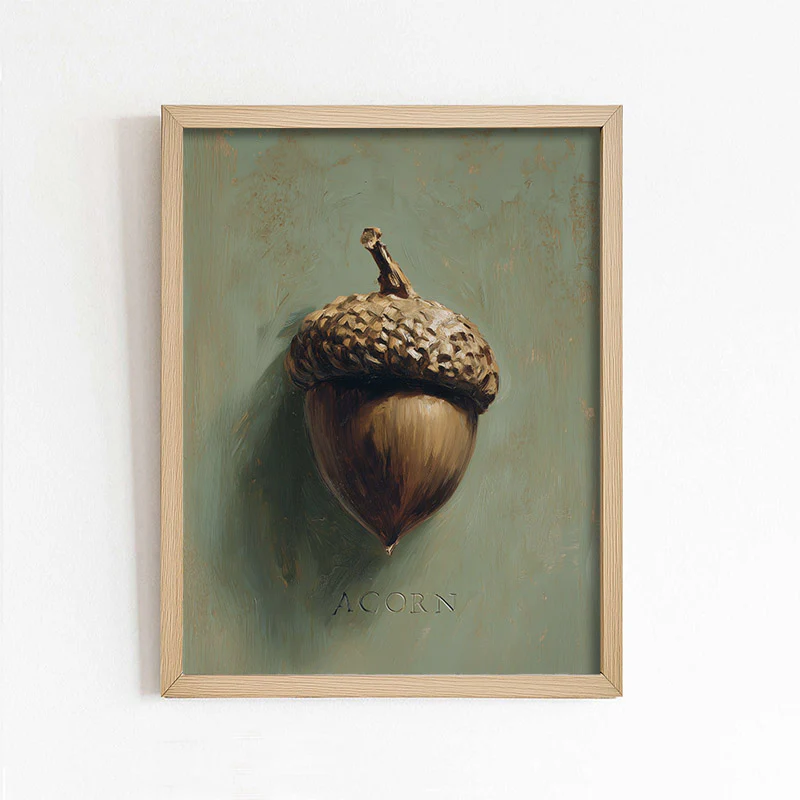 Acorn On Green Art Print