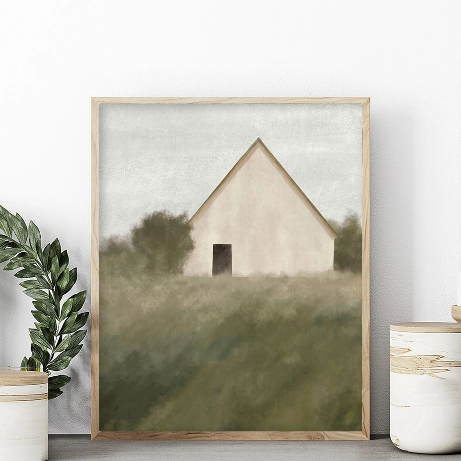 Greenville Farmhouse in Field Art Print