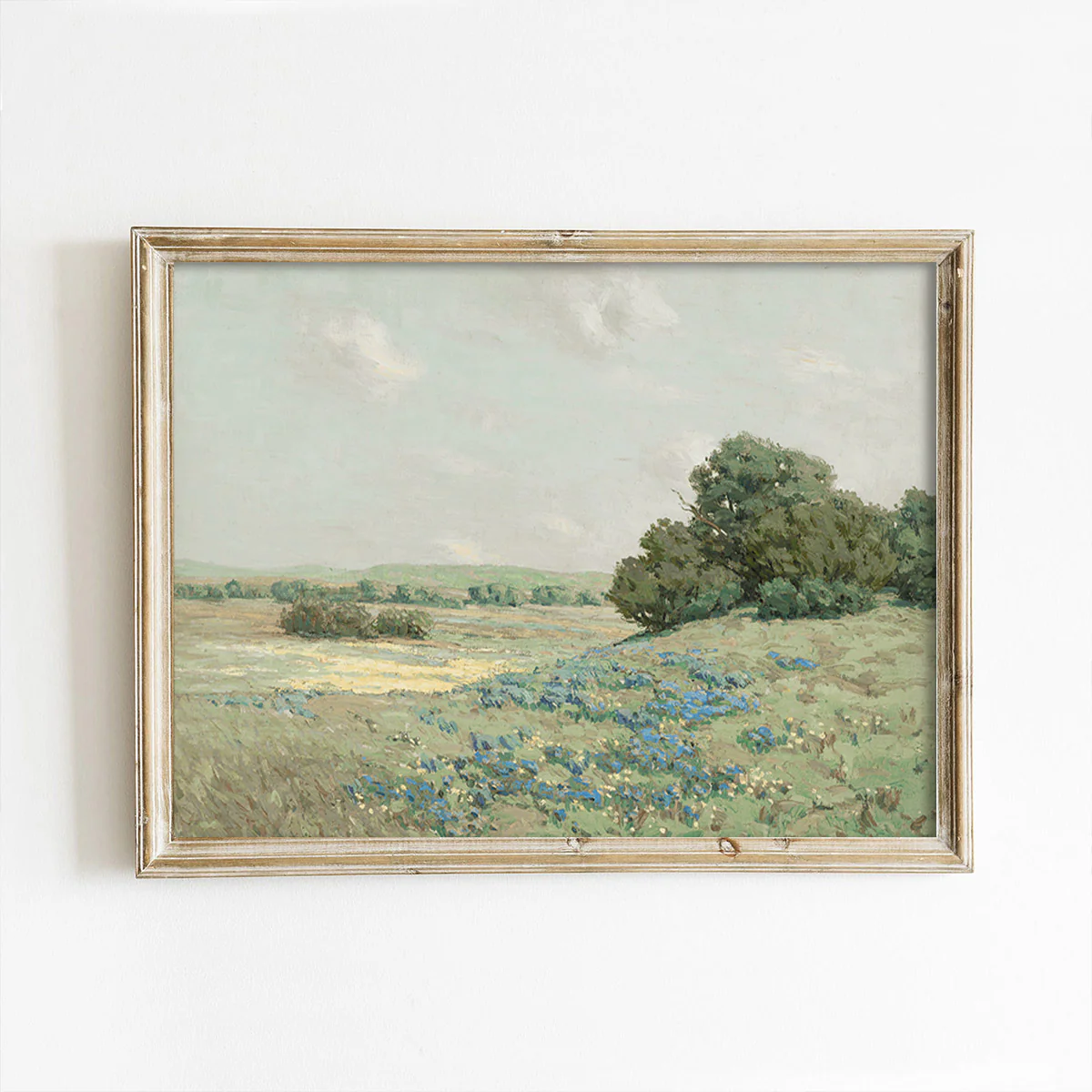 Blue Flower Field Art Print