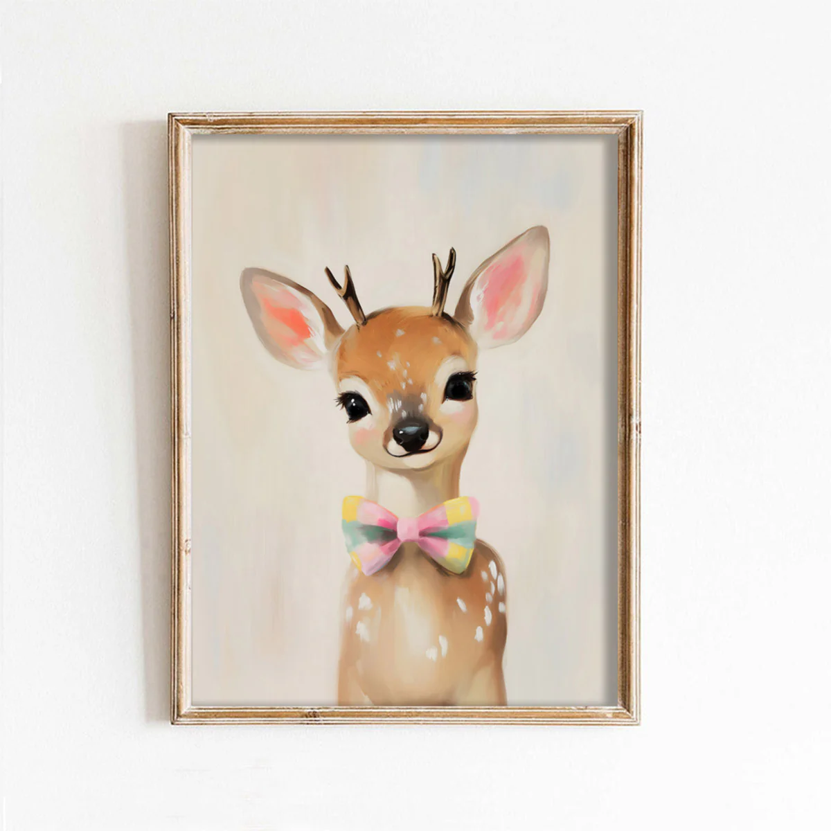 Bowtie Spring Deer Art Print