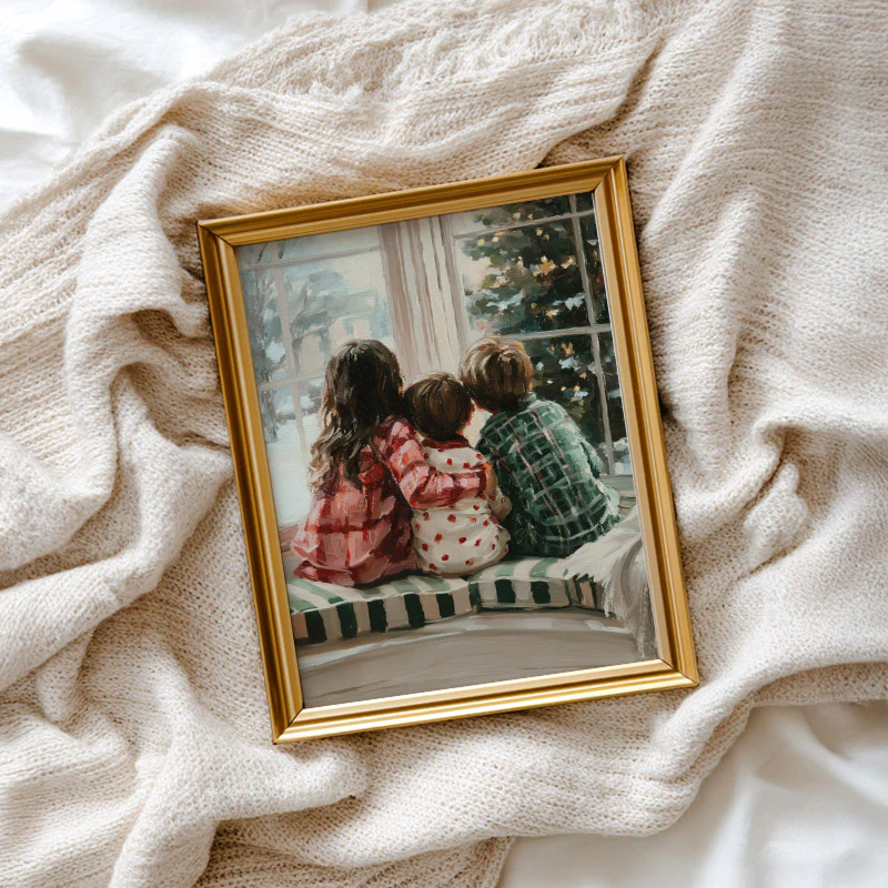 Christmas Morning Snow Gazing Art Print - Image 4