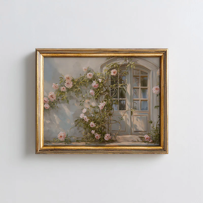 Climbing Roses On The Villa Art Print