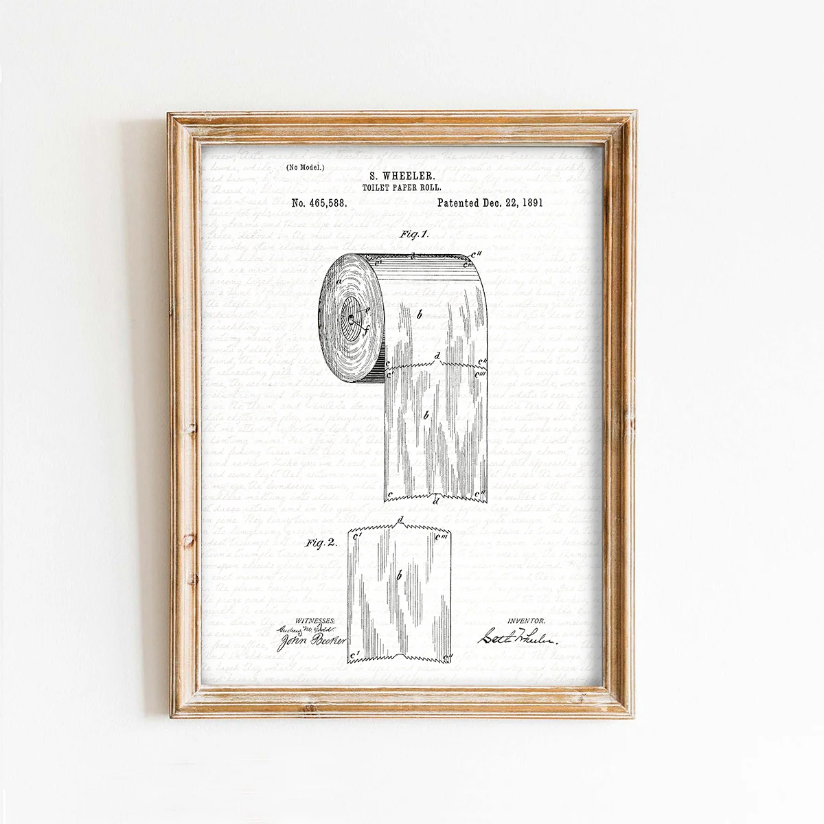 Toilet Paper Patent Art Bathroom Art Print