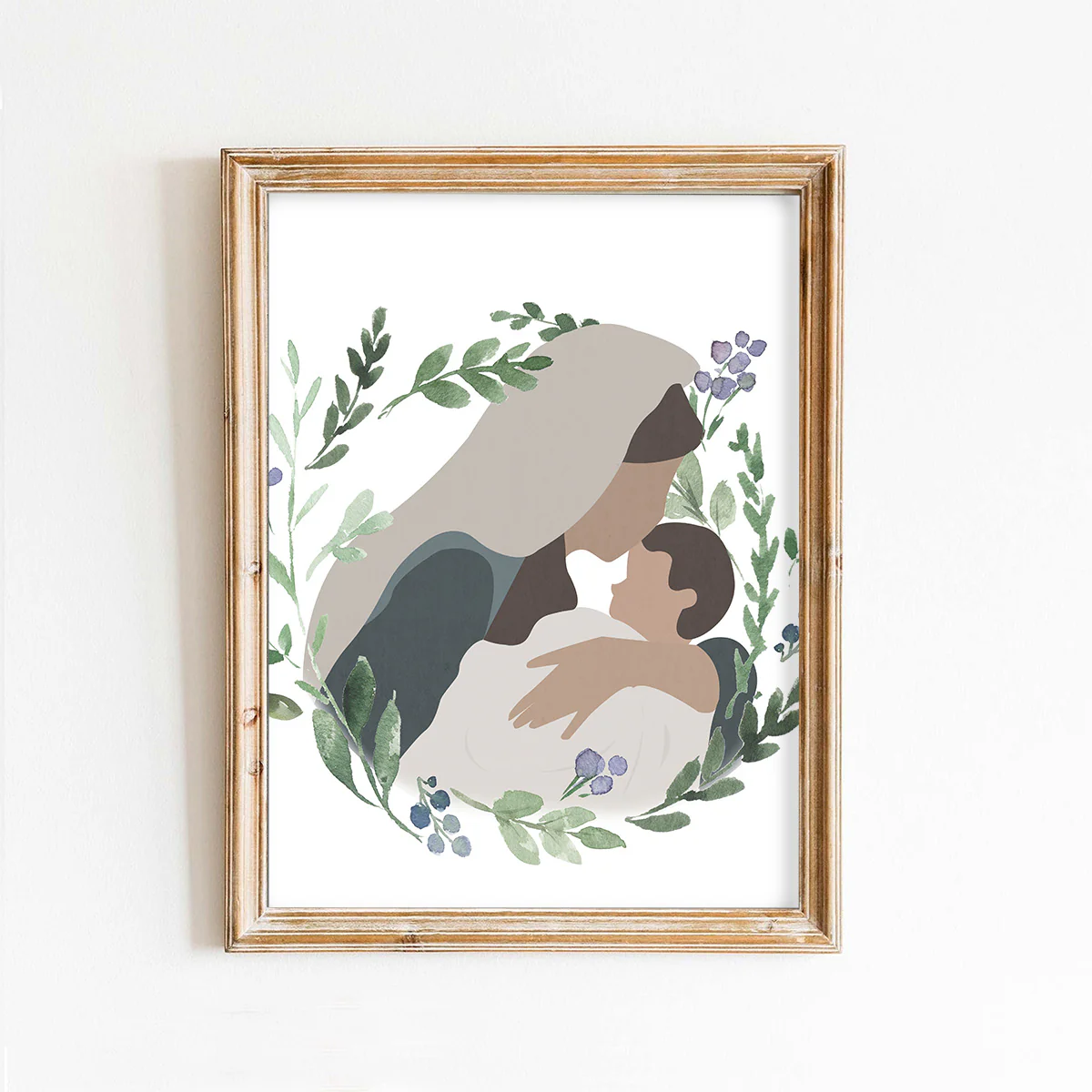 Mary & Baby Jesus Christmas Art Print