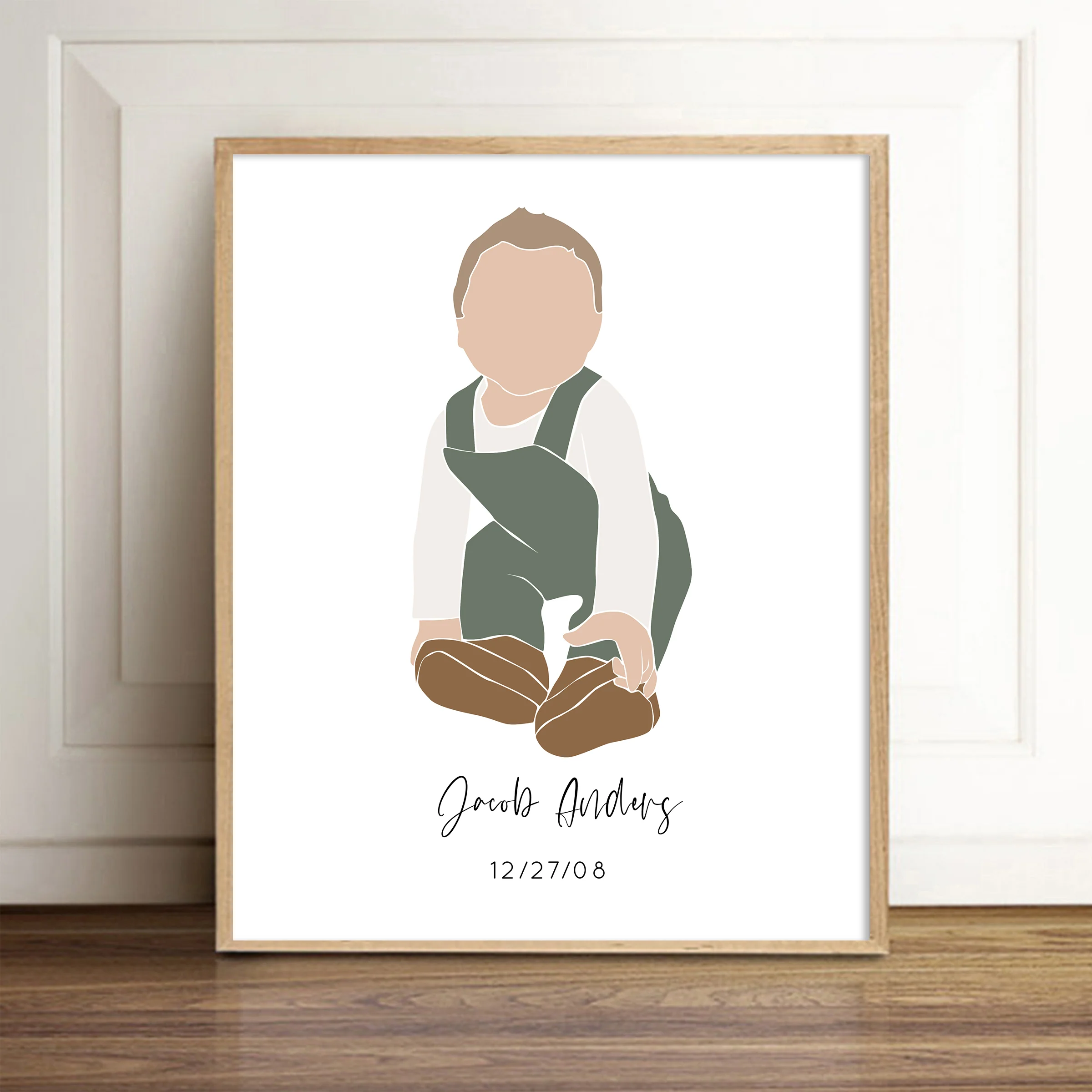 Custom Baby Boy Art Print - Miles