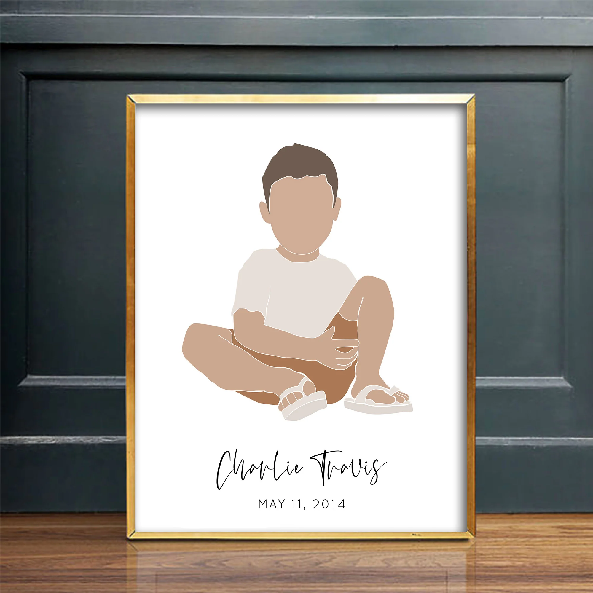 Custom Child Boy Art Print - Milo