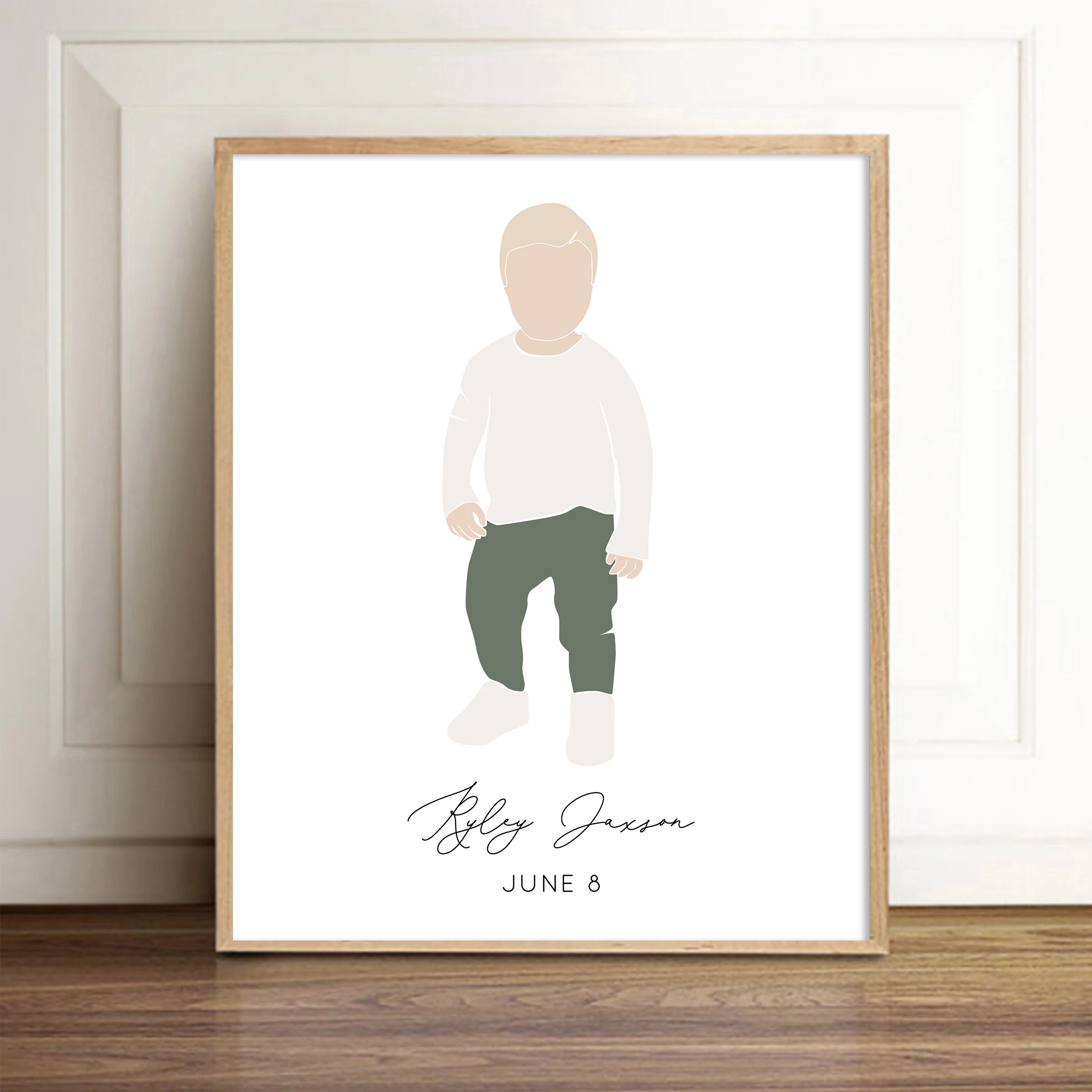 Custom Child Boy Art Print - Ezra
