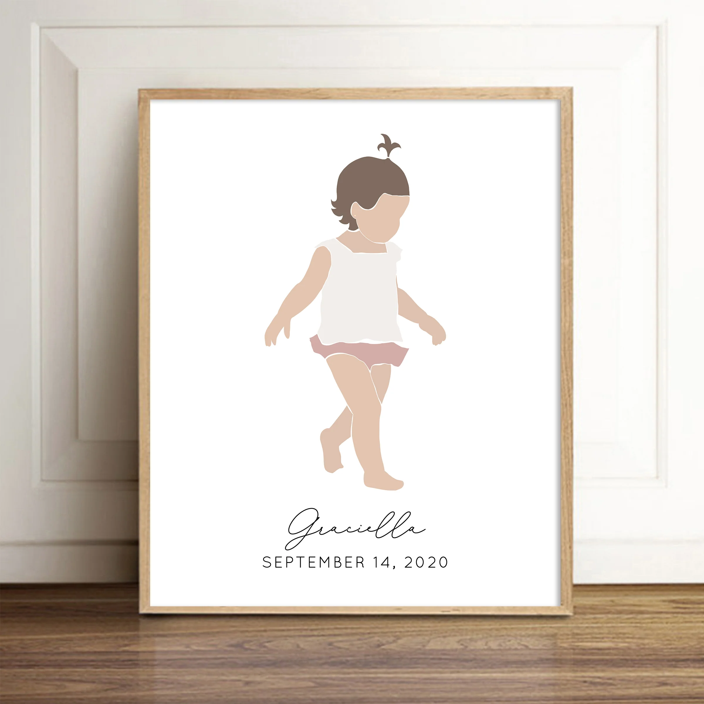 Custom Child Girl Art Print - Violet