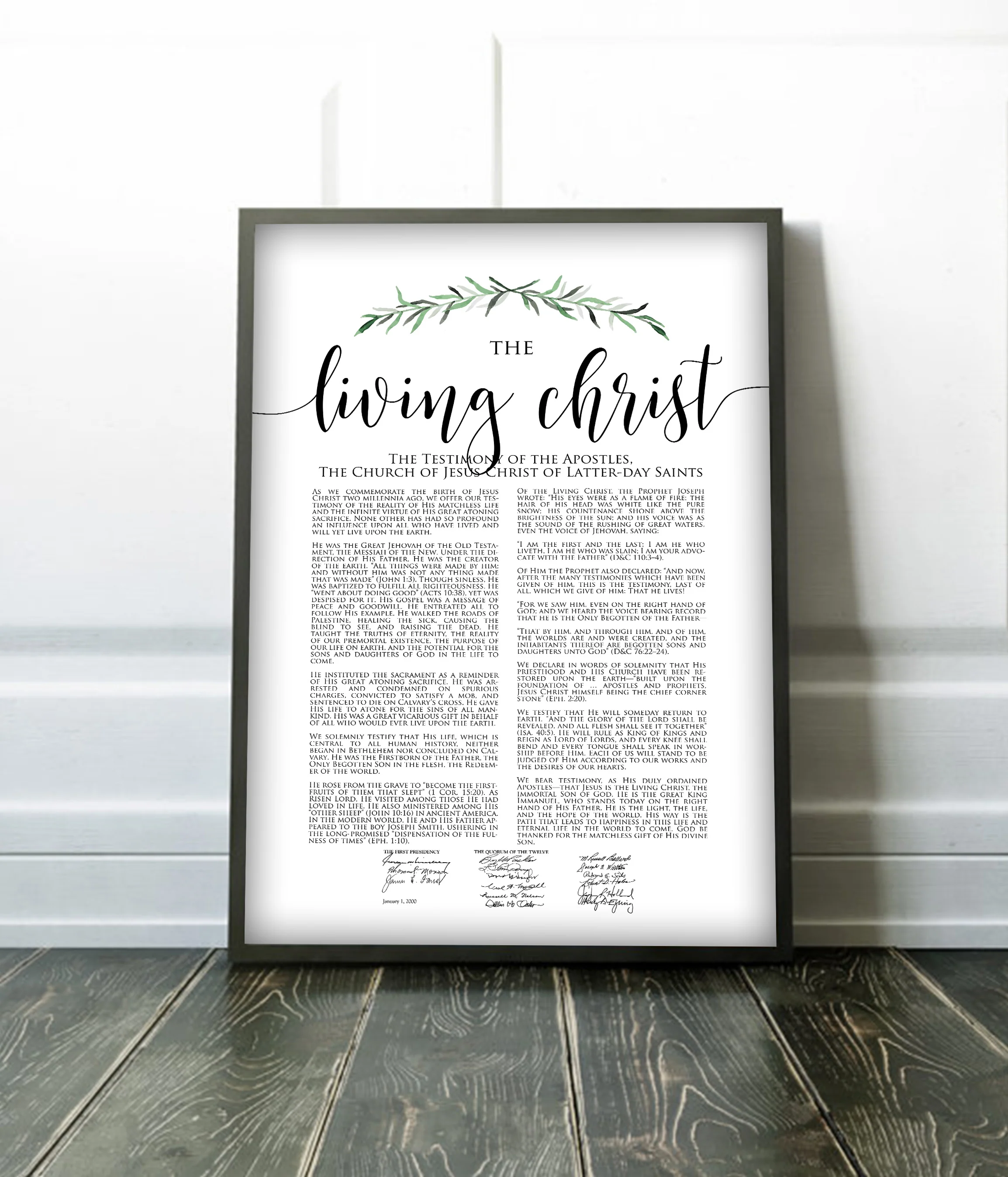 DIGITAL DOWNLOAD Green Leaf LDS Living Christ Art Print