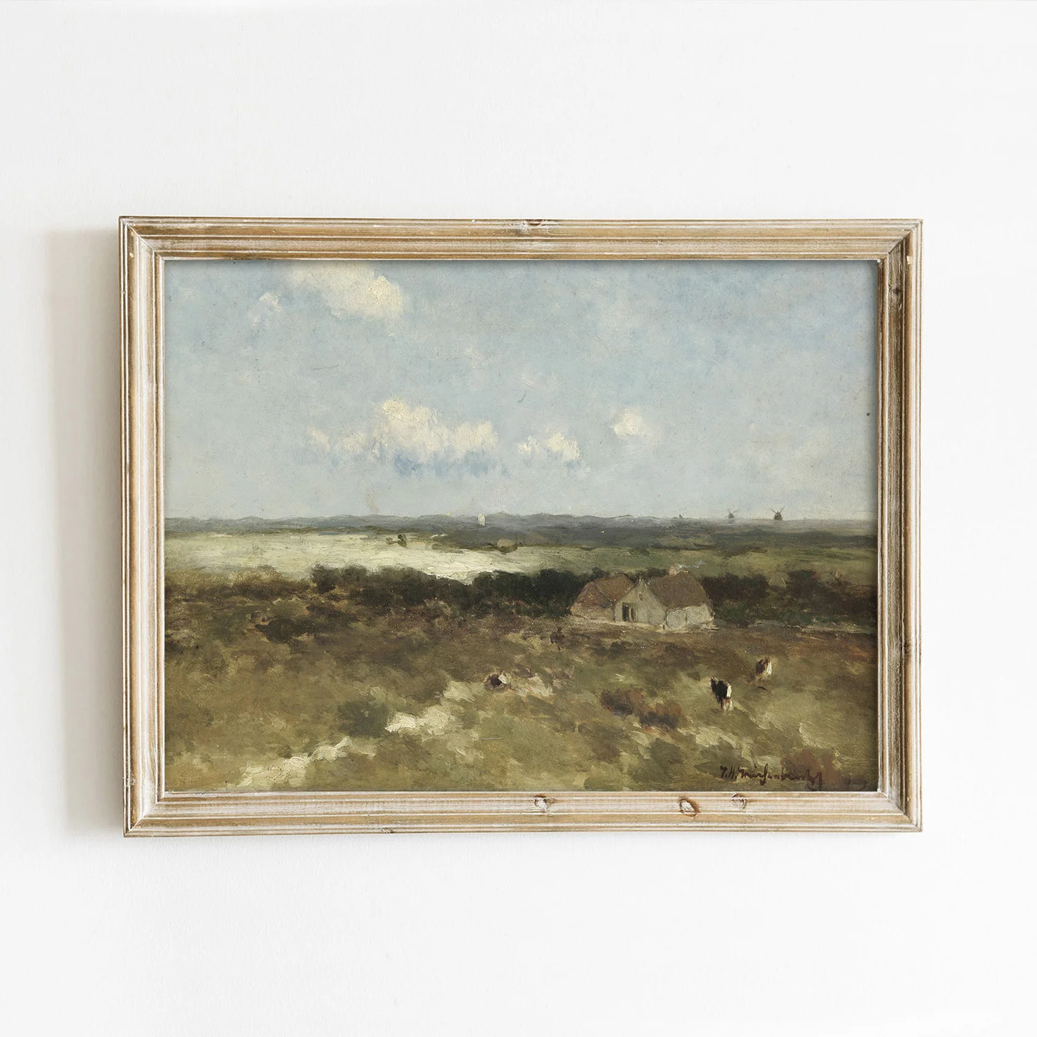 Little Farmhouse Vintage Painting Art Print