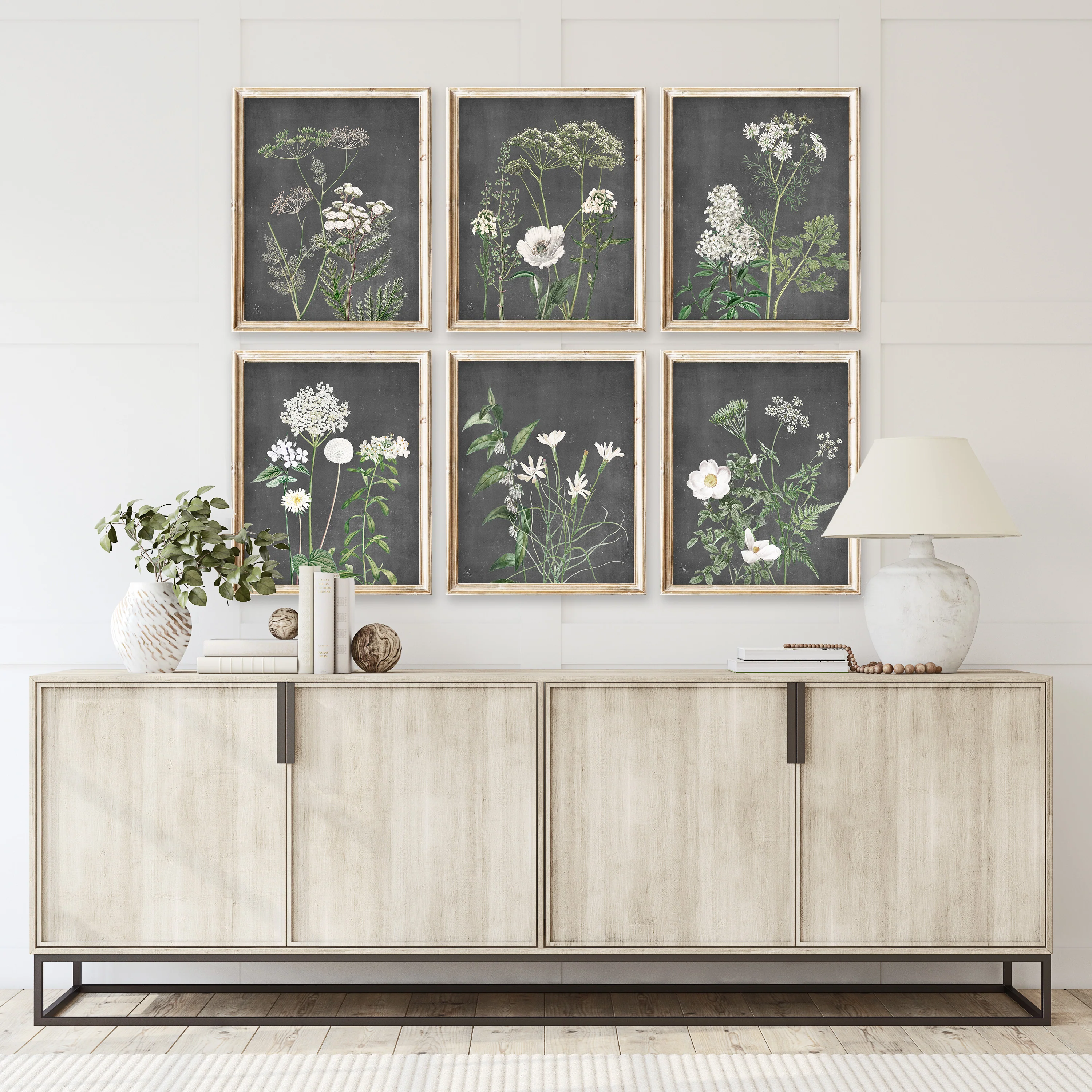 Set of 6 Art Prints Vintage Garden