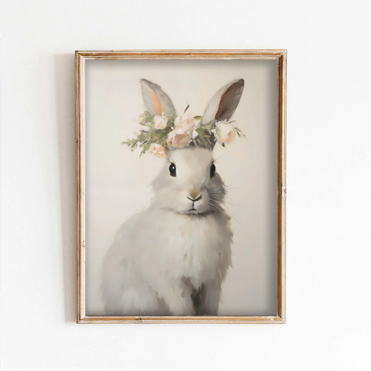 Dreamy Bunny With Flower Crown Art Print