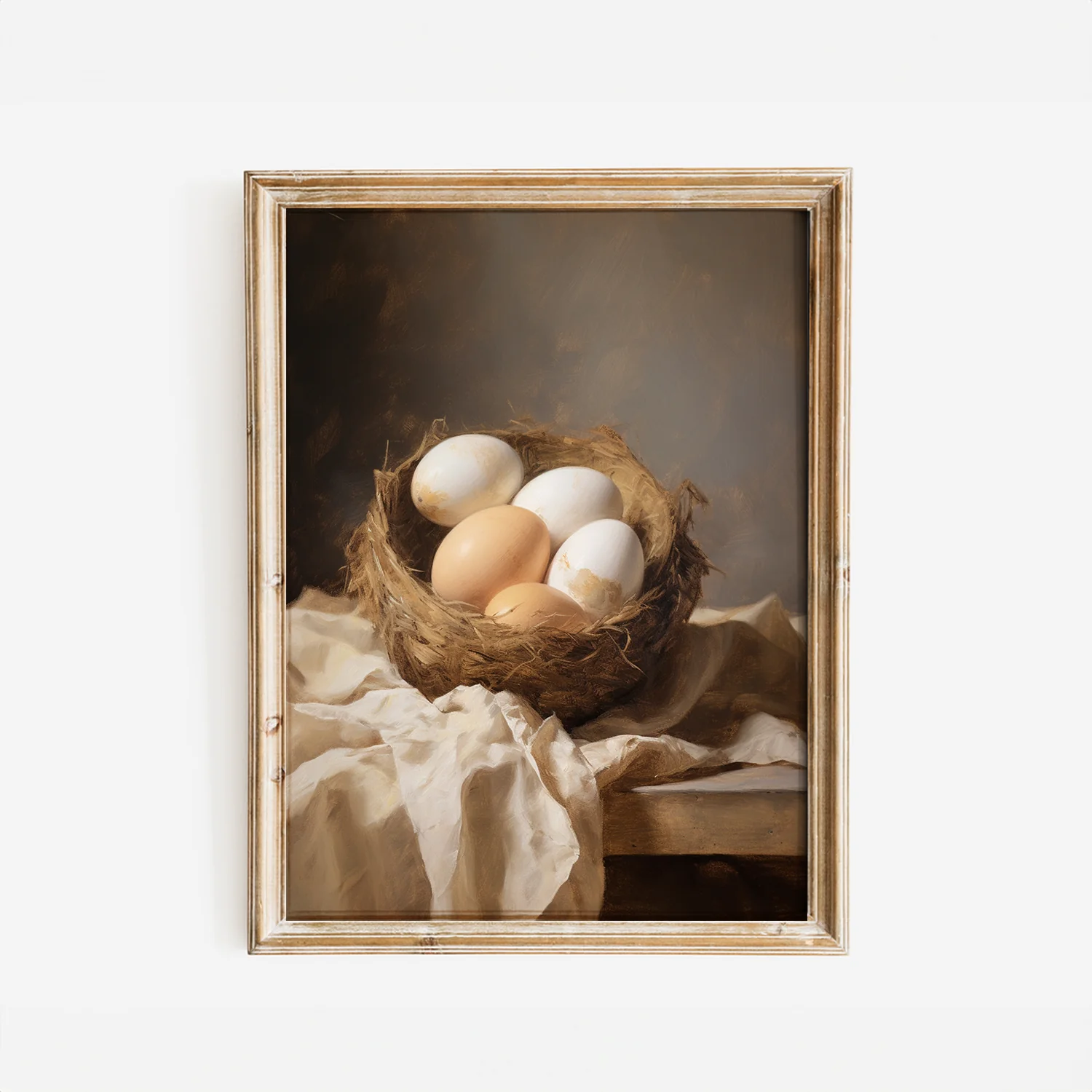 Five Egg Nest Still Life Art Print