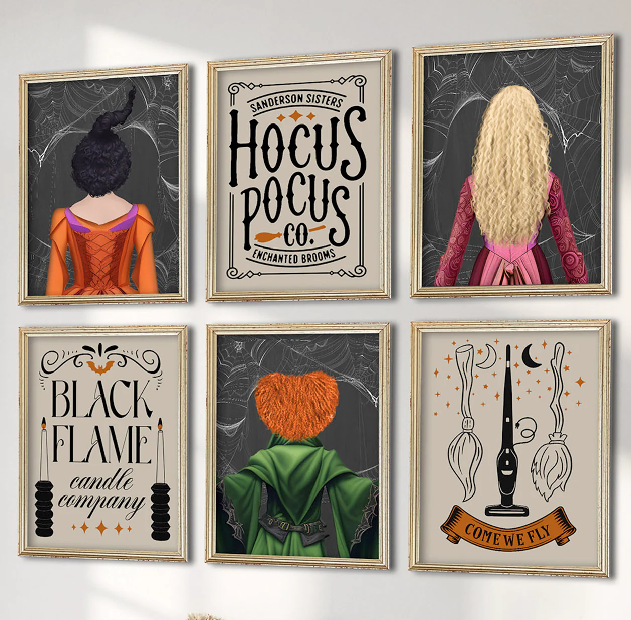 Halloween Sanderson Sisters Autumn Set of 6 Art Prints | Fall Art Prints - Image 2