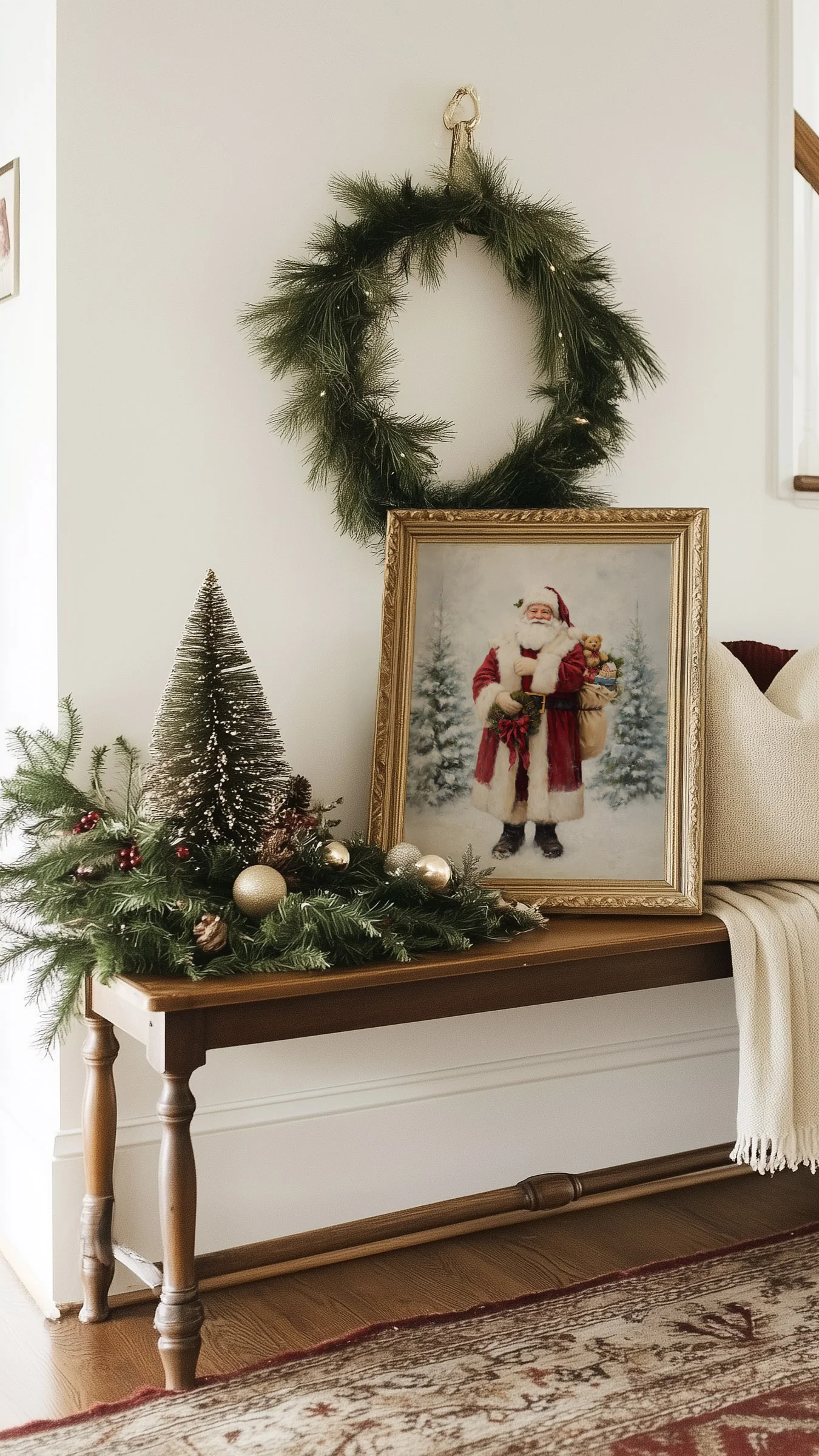 Happy Santa In The Snow Art Print - Image 2