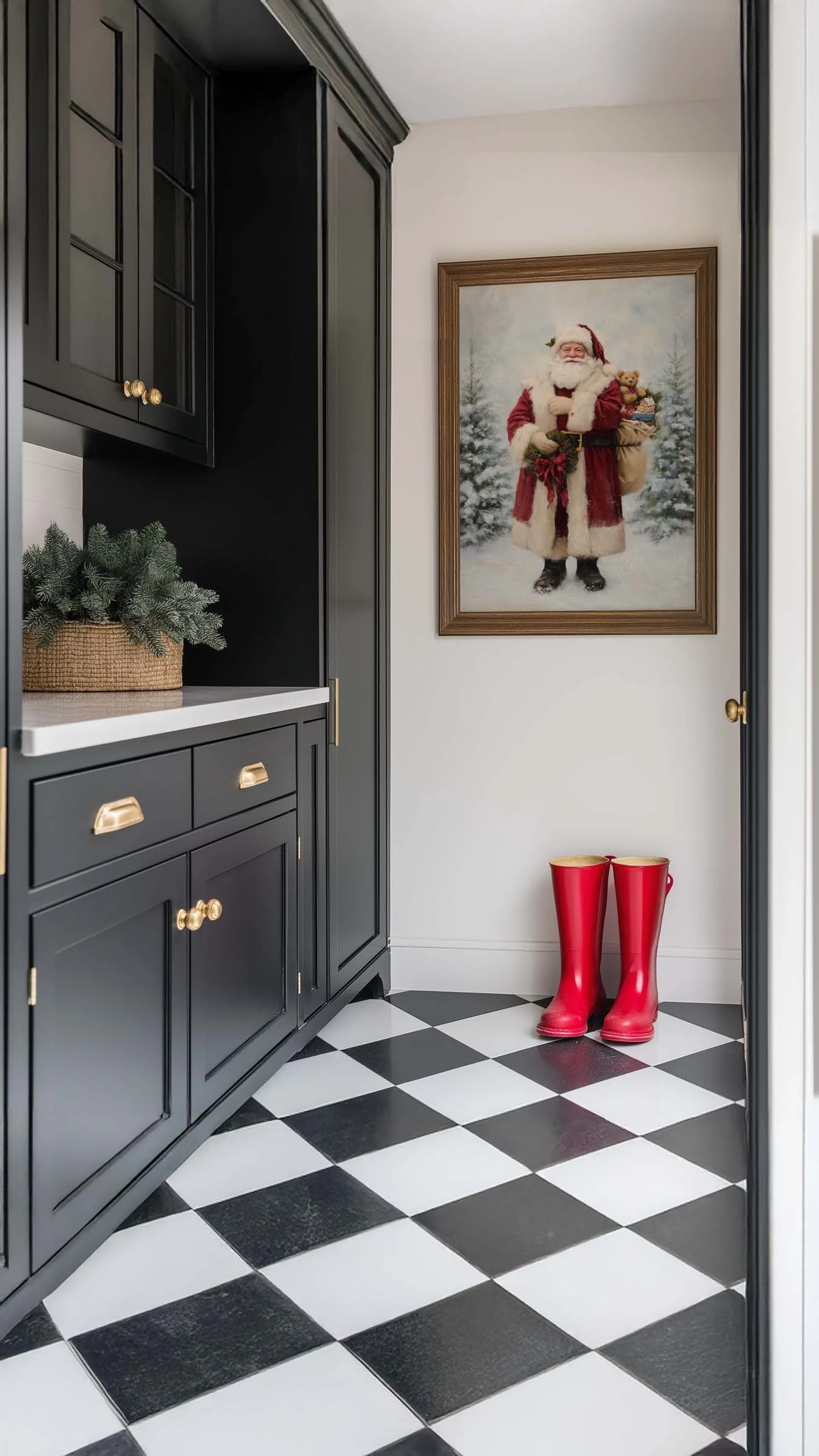 Happy Santa In The Snow Art Print - Image 3