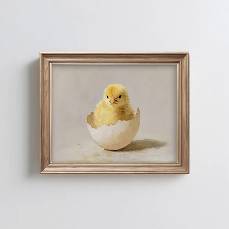Hatching Chick Art Print