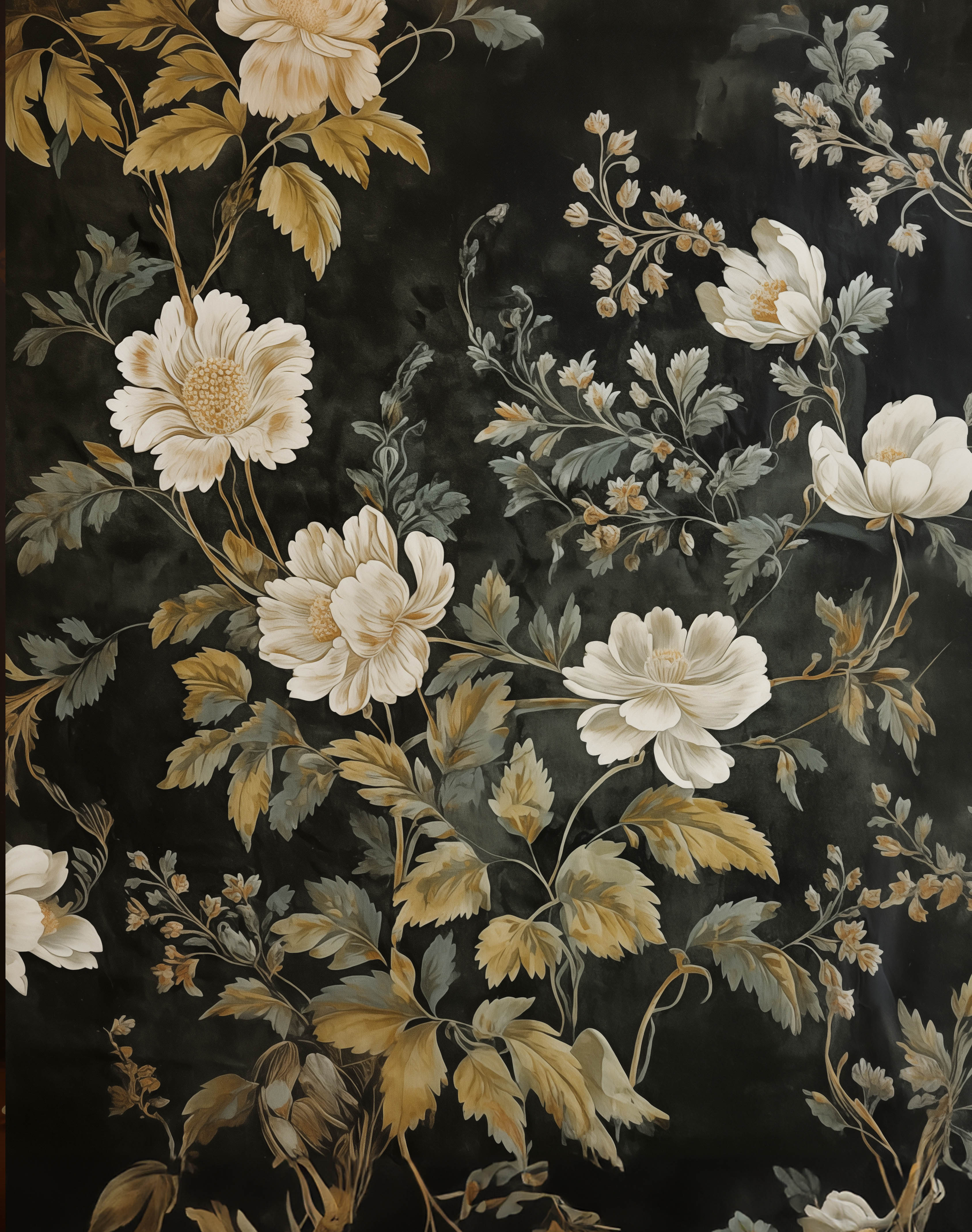 Isabelline Manor White Floral Tapestry Art Print - Image 5