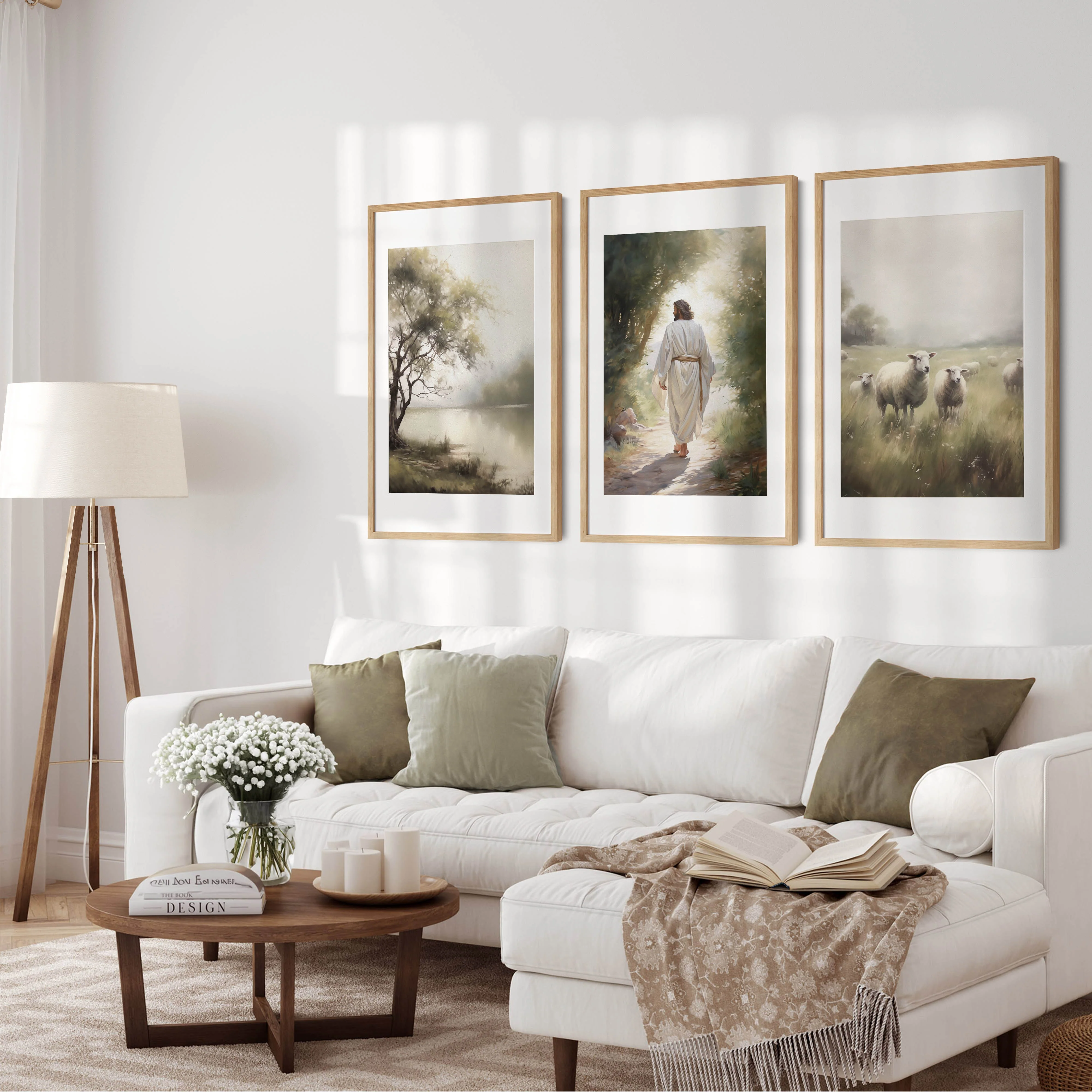 Jesus and Landscapes Set of Three Art Prints - Image 3