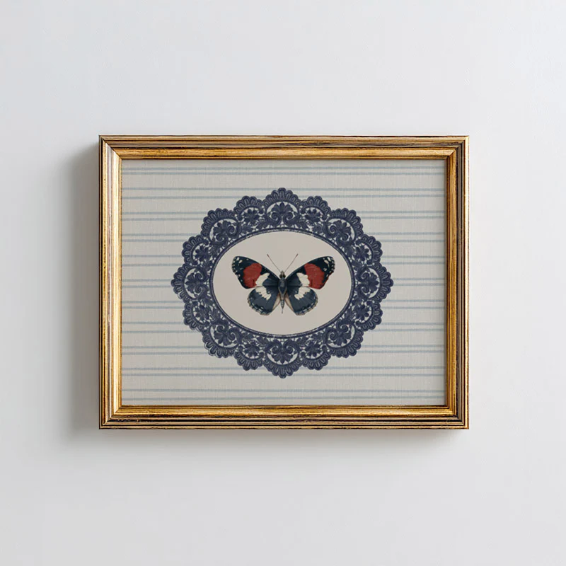 Lace & Butterfly Art Print