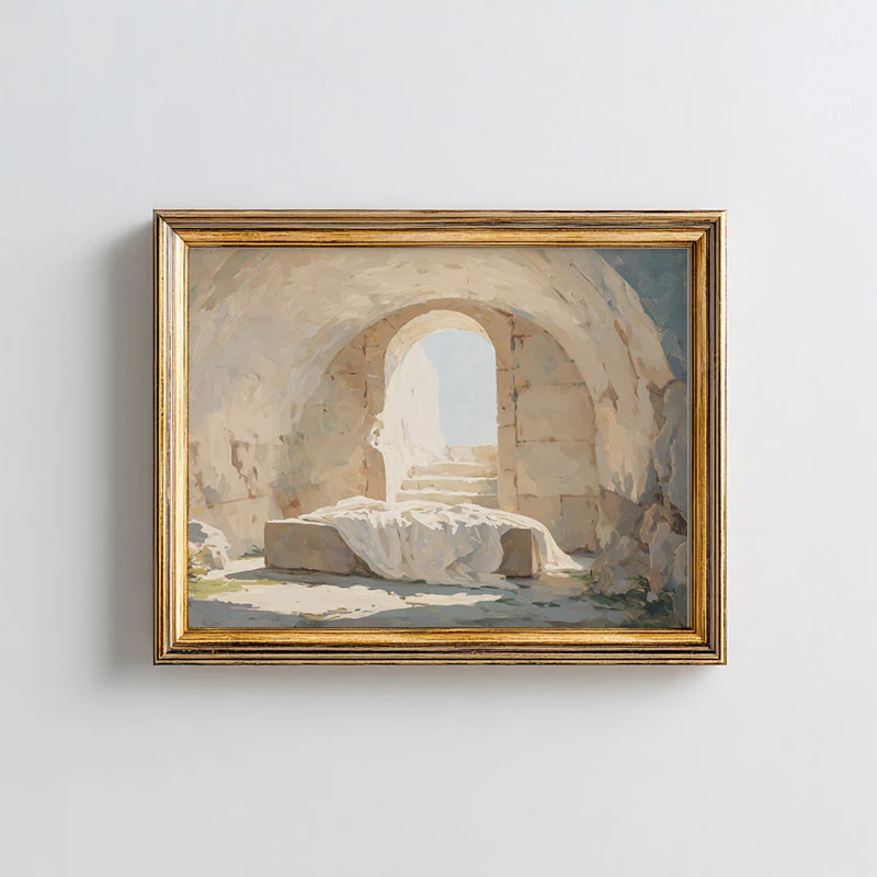 Linen In Empty Tomb Art Print