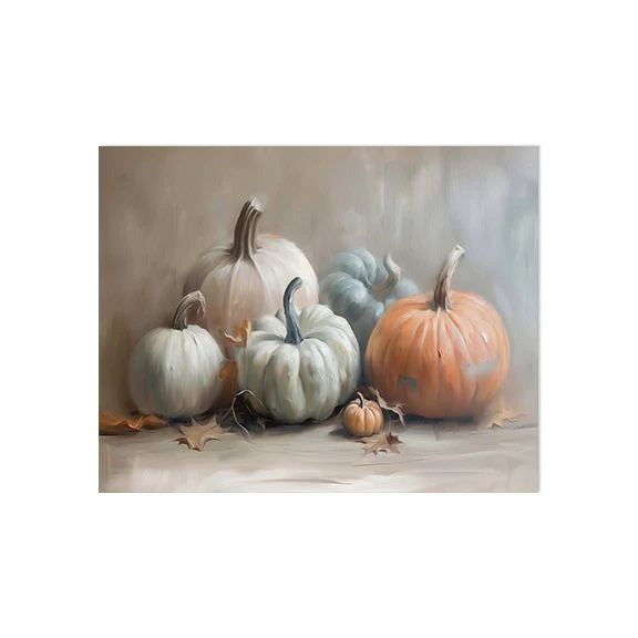 Minimalist Pumpkins Still Life Art Print - Image 2