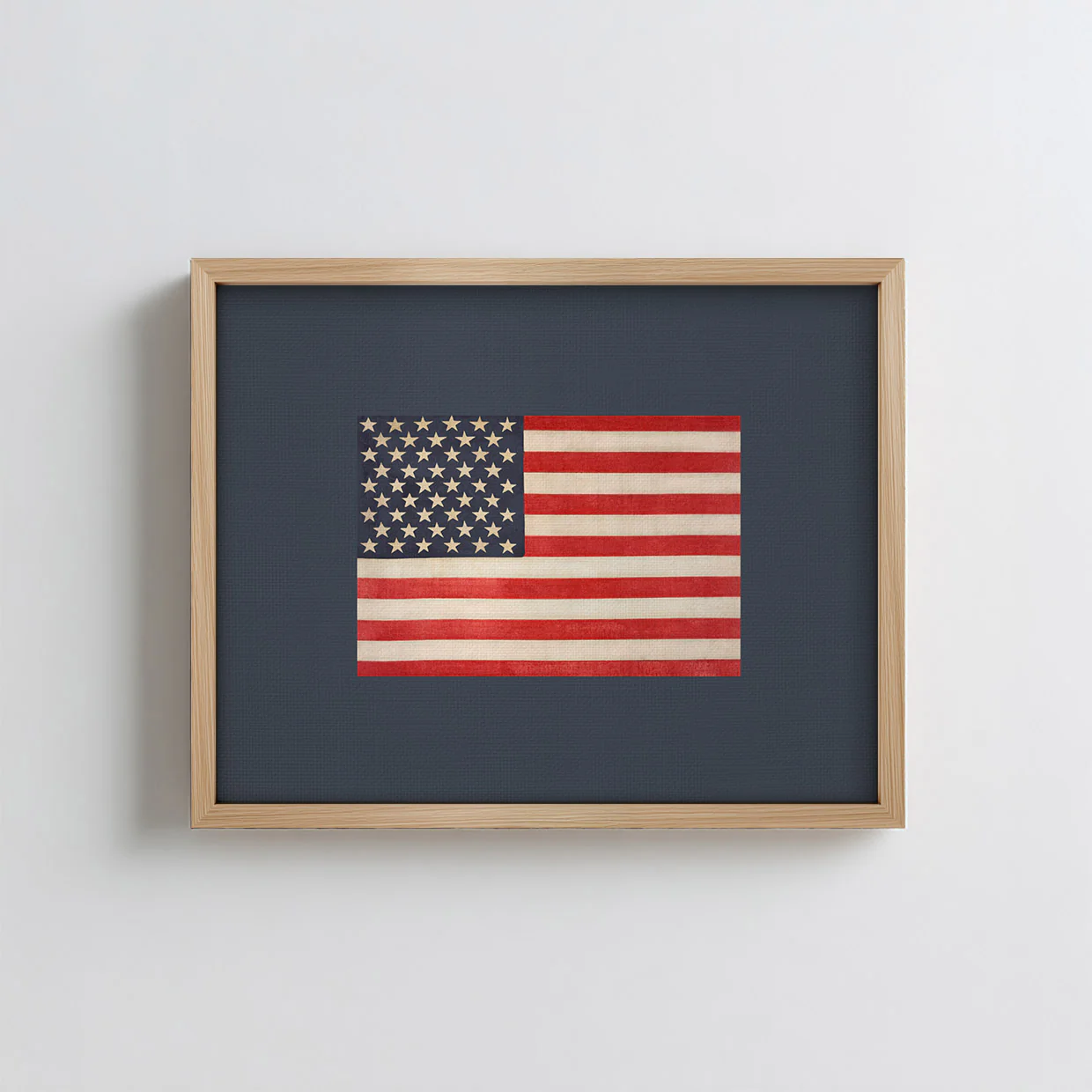 Navy Background American Flag Art Print