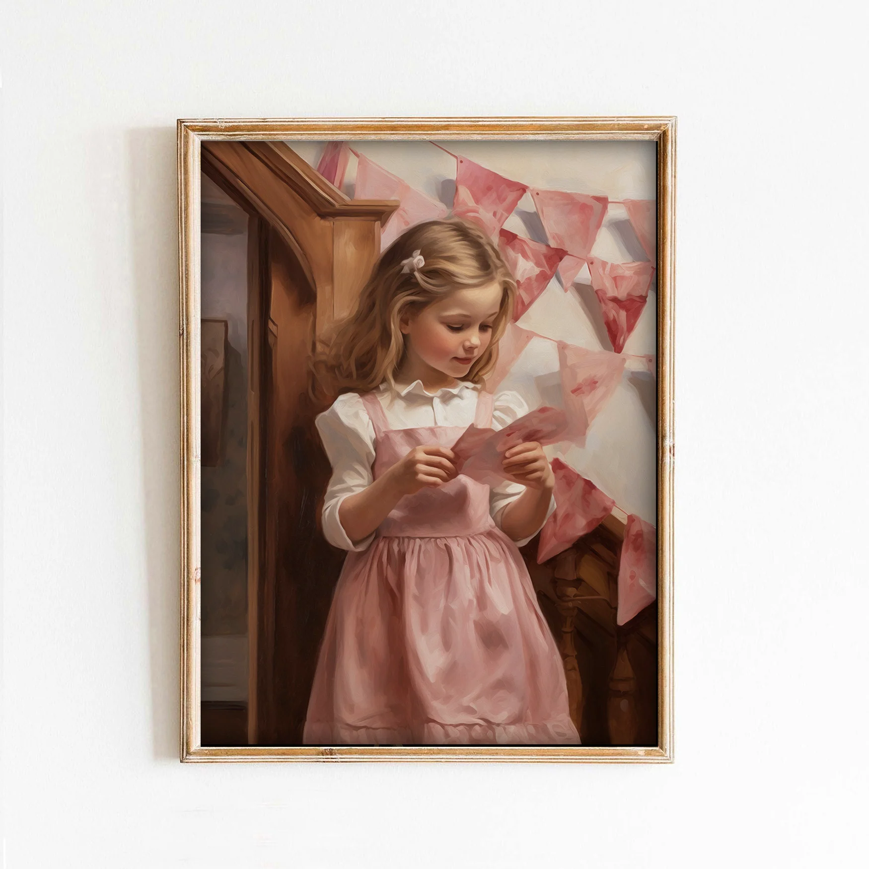 Olivia & Valentine's Bunting Art Print