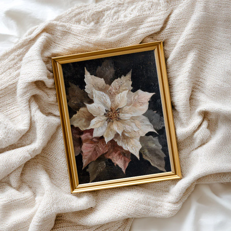 Poinsettia Close Up Art Print - Image 3