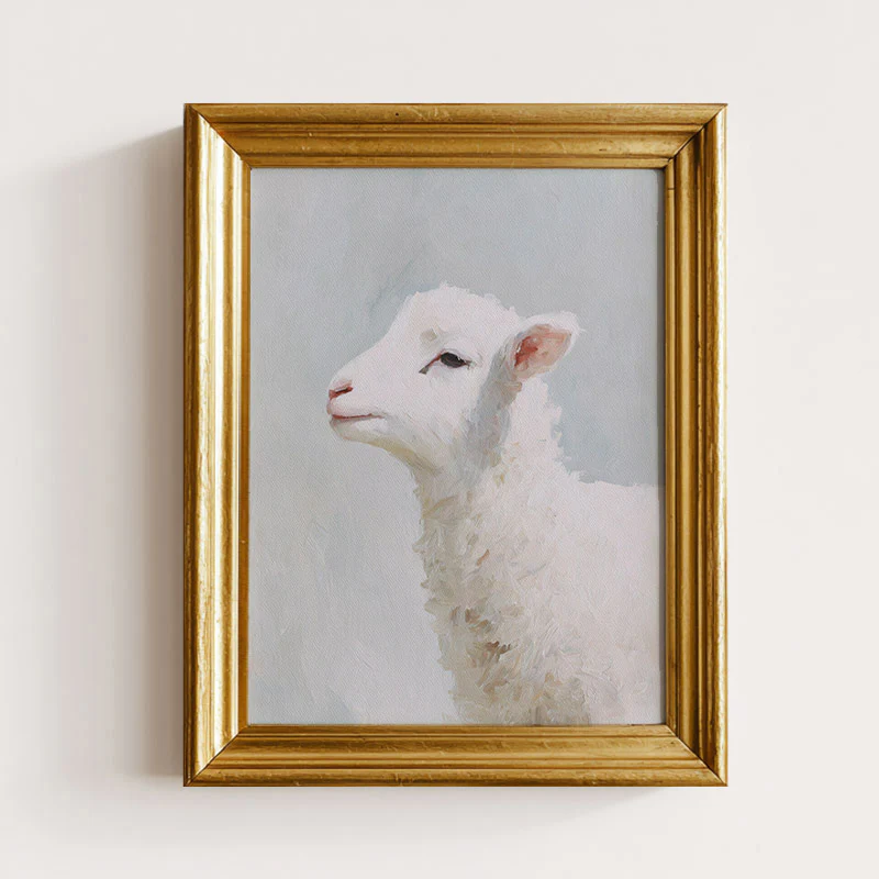 Profile of Easter Lamb Art Print