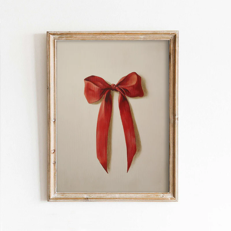 Red Bow Christmas Art Print - Image 3