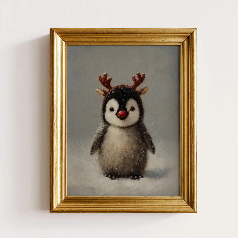 Red-Nosed Penguin Art Print
