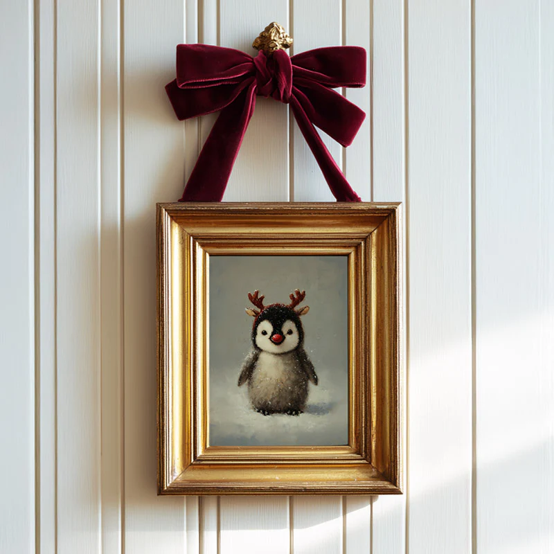 Red-Nosed Penguin Art Print - Image 2
