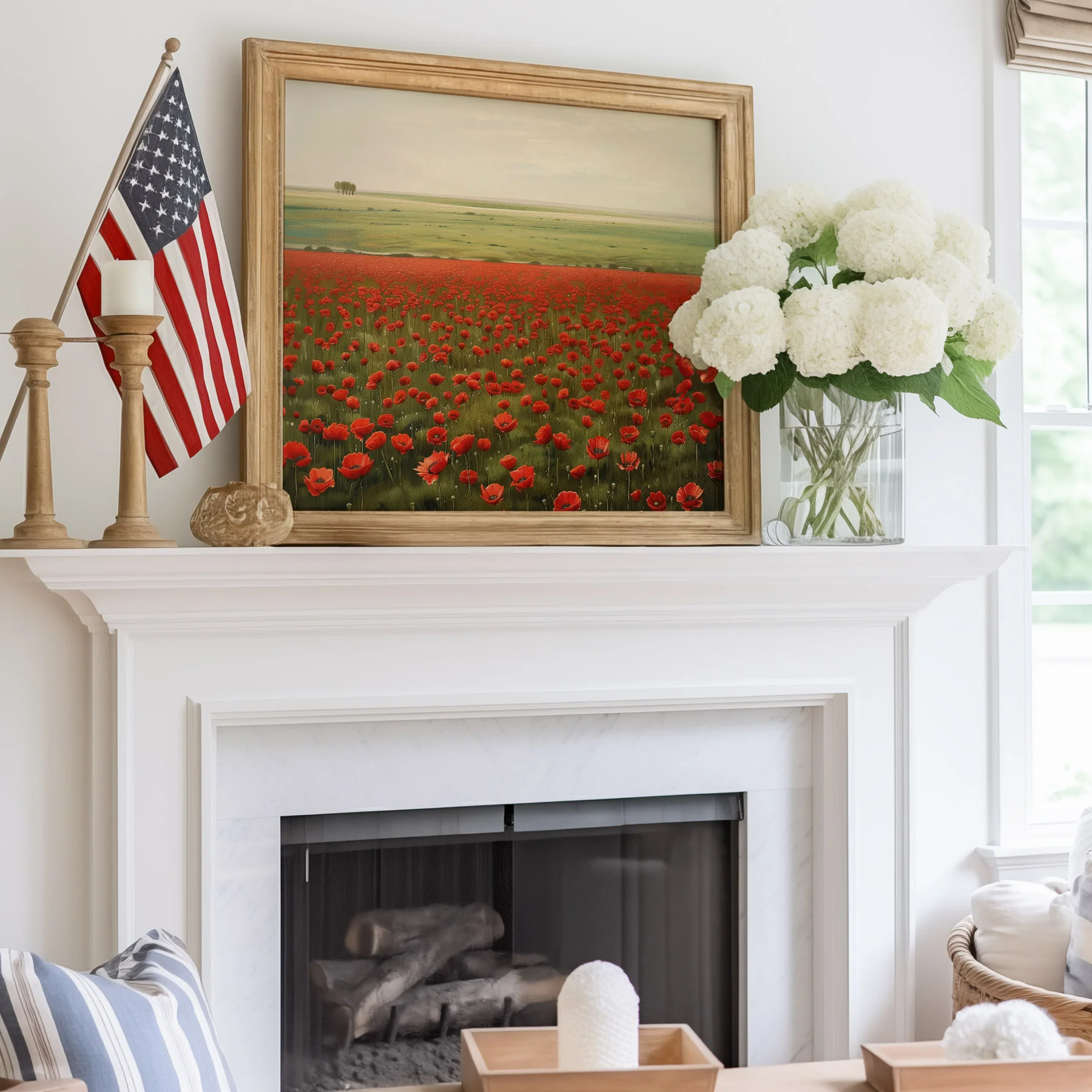Red Poppy Field Art Print - Image 2