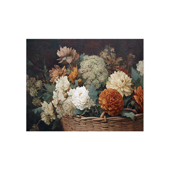 September Flower Basket Art Print - Image 2