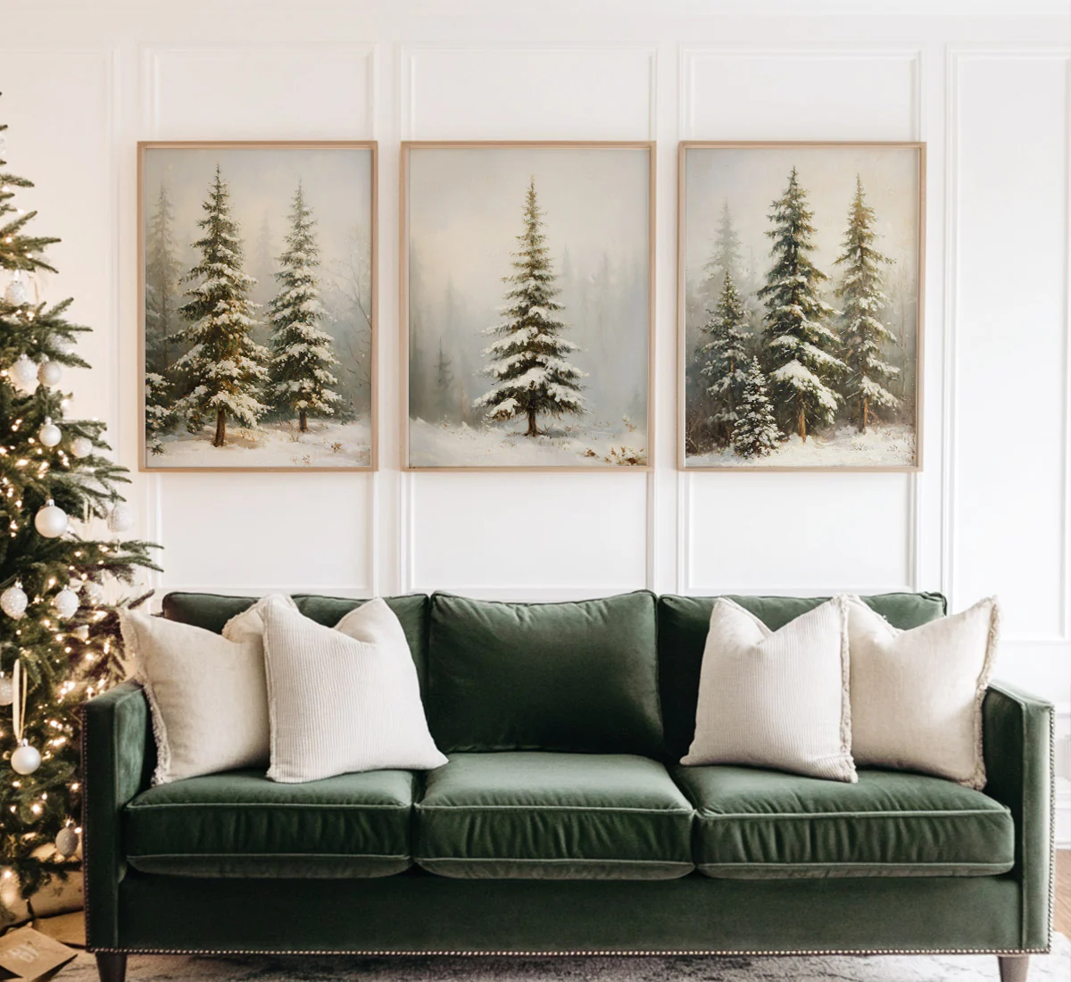 Sundance Fir Trees Set of 3 Winter Art Prints - Image 3