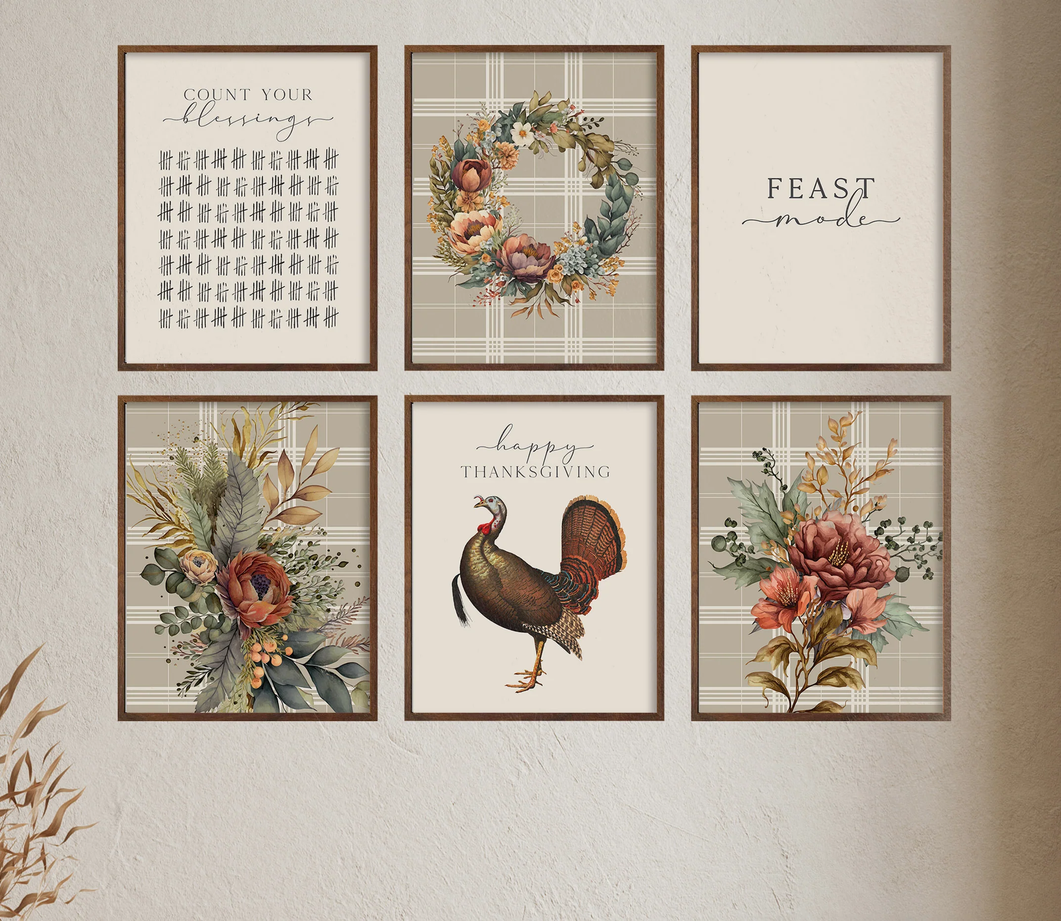 Thanksgiving Feast Mode Autumn Set of 6 Art Prints | Fall Art Prints - Image 2
