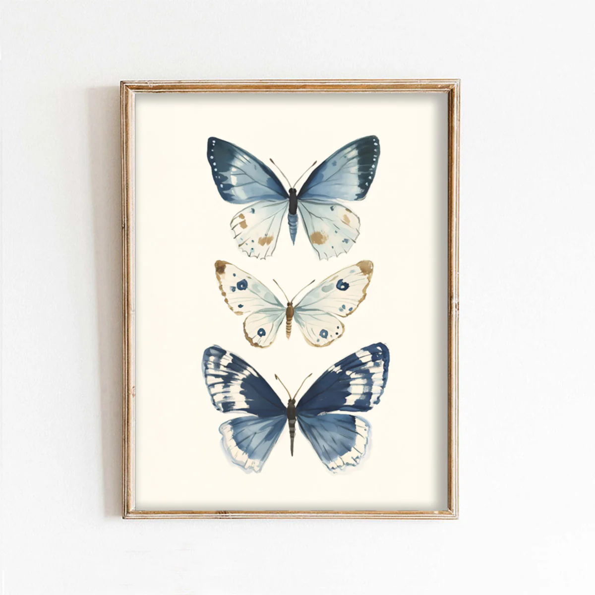 Three Blue Butterflies Art Print