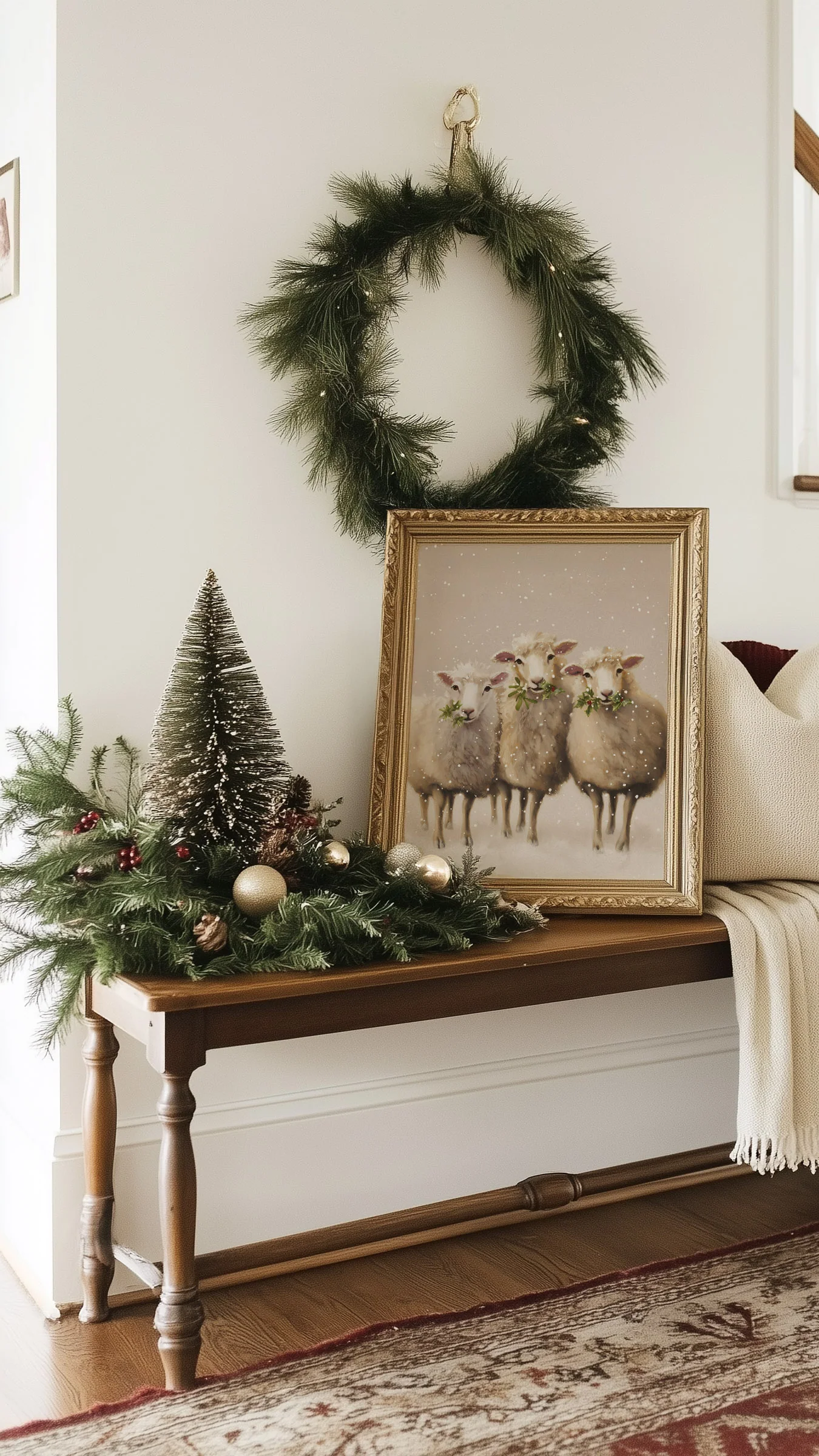 Three Winter Sheep Art Print - Image 2