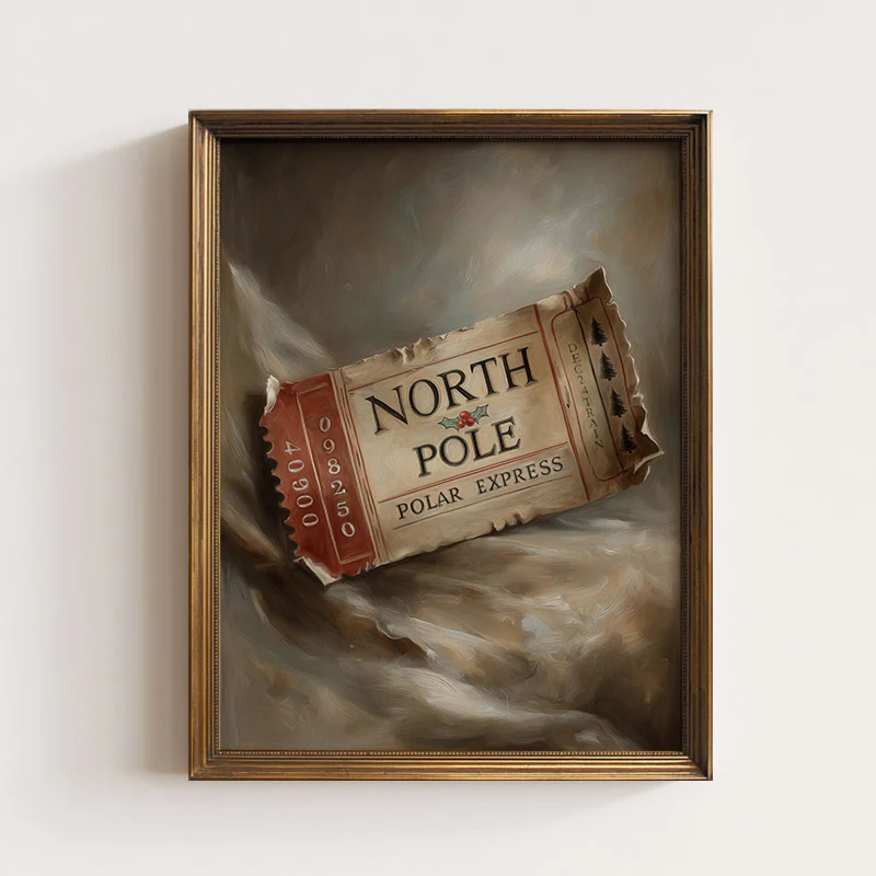 Ticket To The North Pole Polar Express Art Print