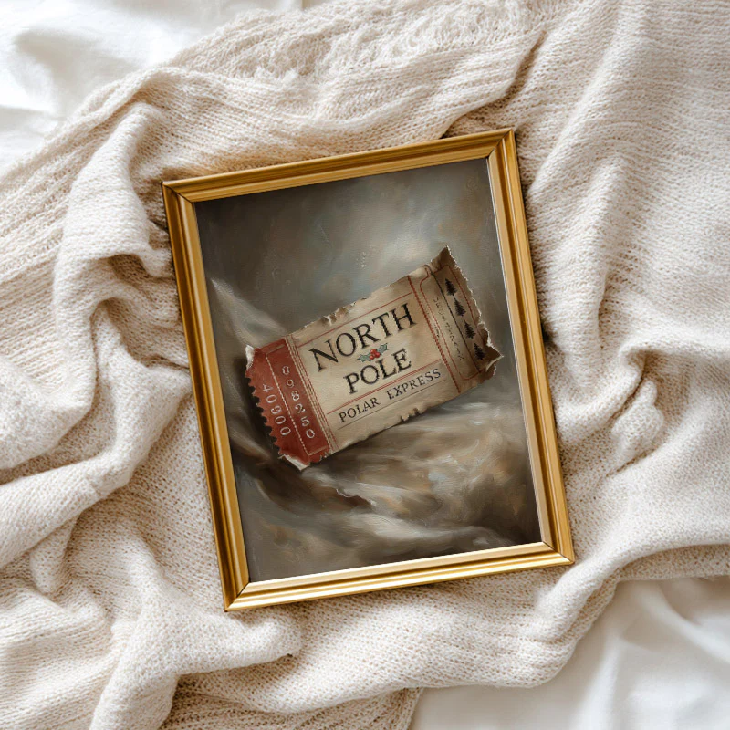 Ticket To The North Pole Polar Express Art Print - Image 2
