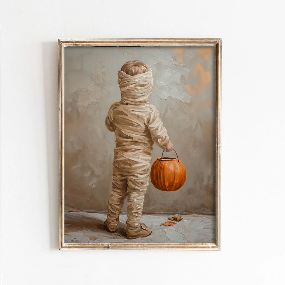 Toddler Mummy Halloween Costume Art Print