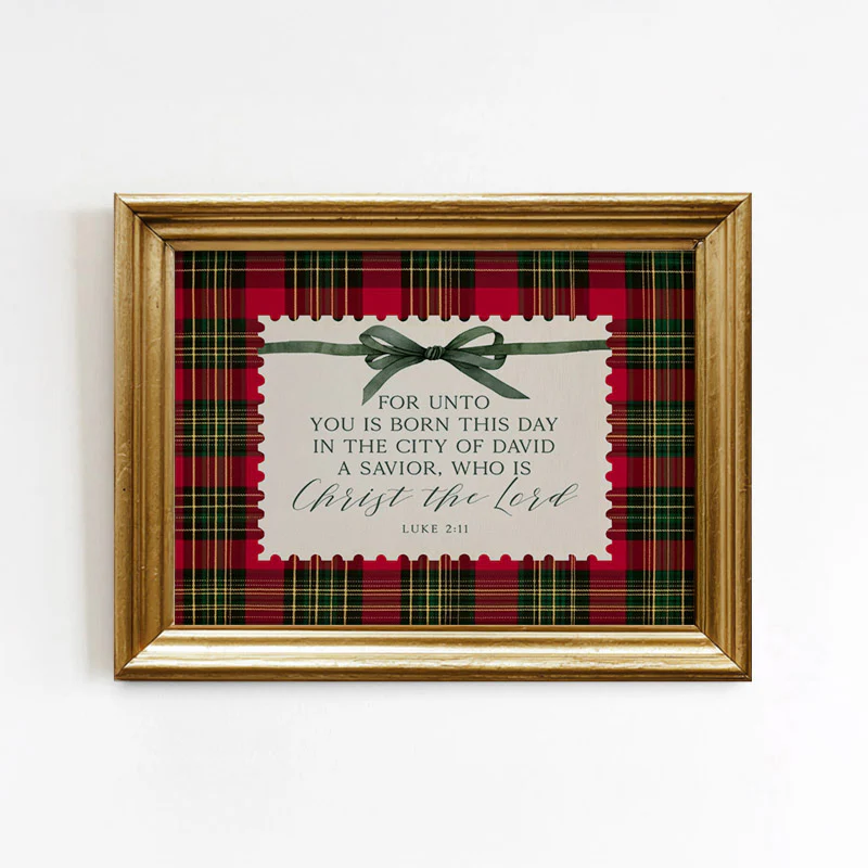 Luke 2:11 Christmas Scripture Art Print
