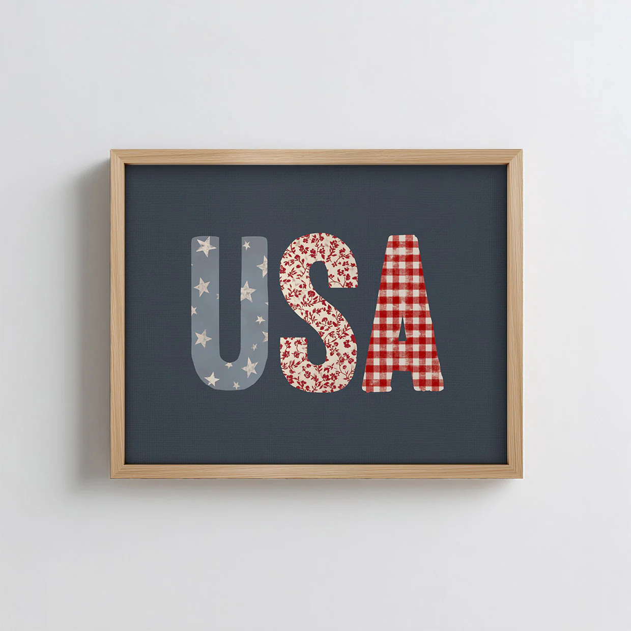 USA on Navy Art Print