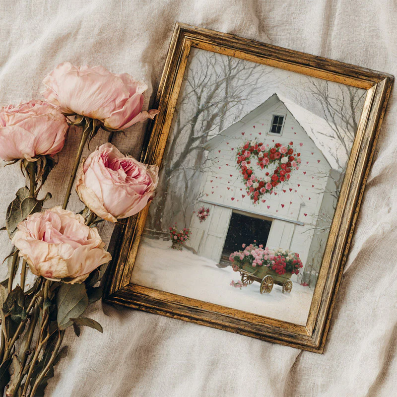 Valentine's Day Heart Barn Art Print - Image 2