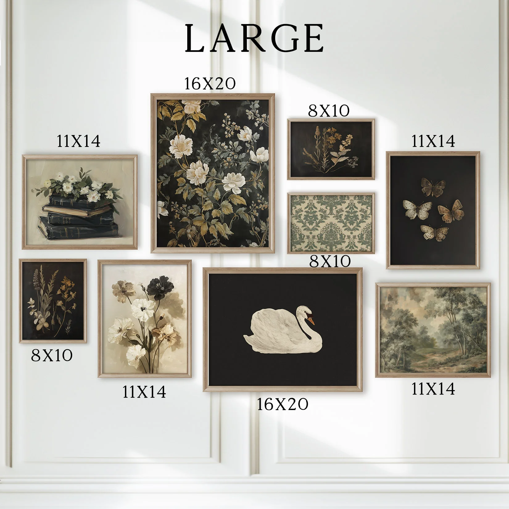 Victorian Black & Beige Gallery Wall Art Print Set - Image 3