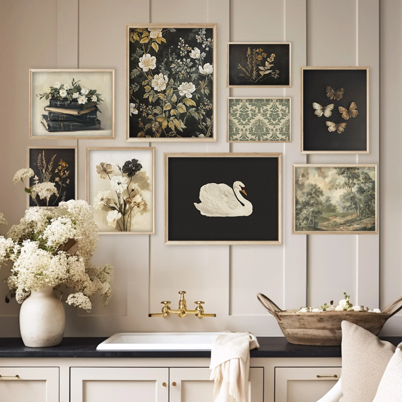 Victorian Black & Beige Gallery Wall Art Print Set - Image 4