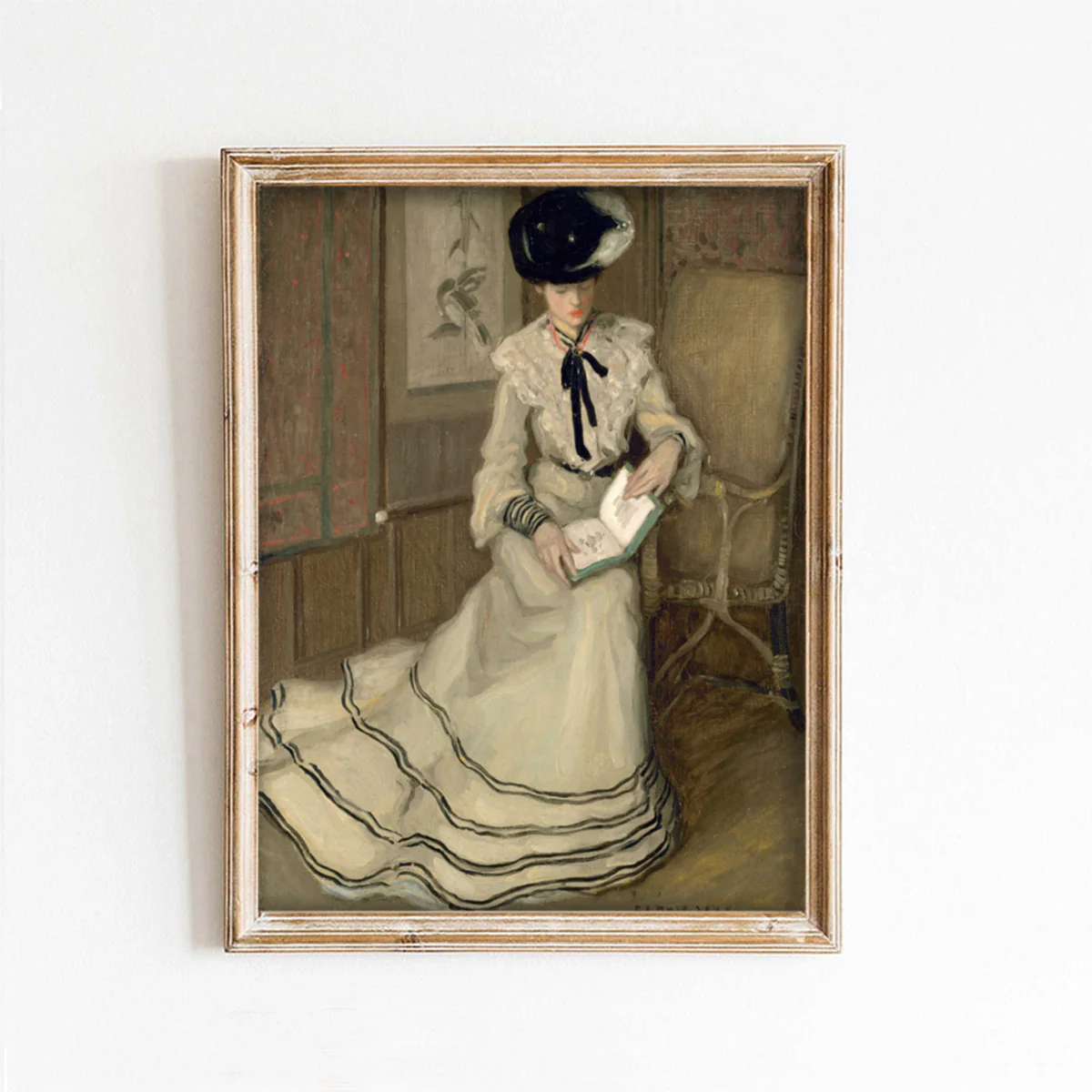 Woman in Cream Art Print