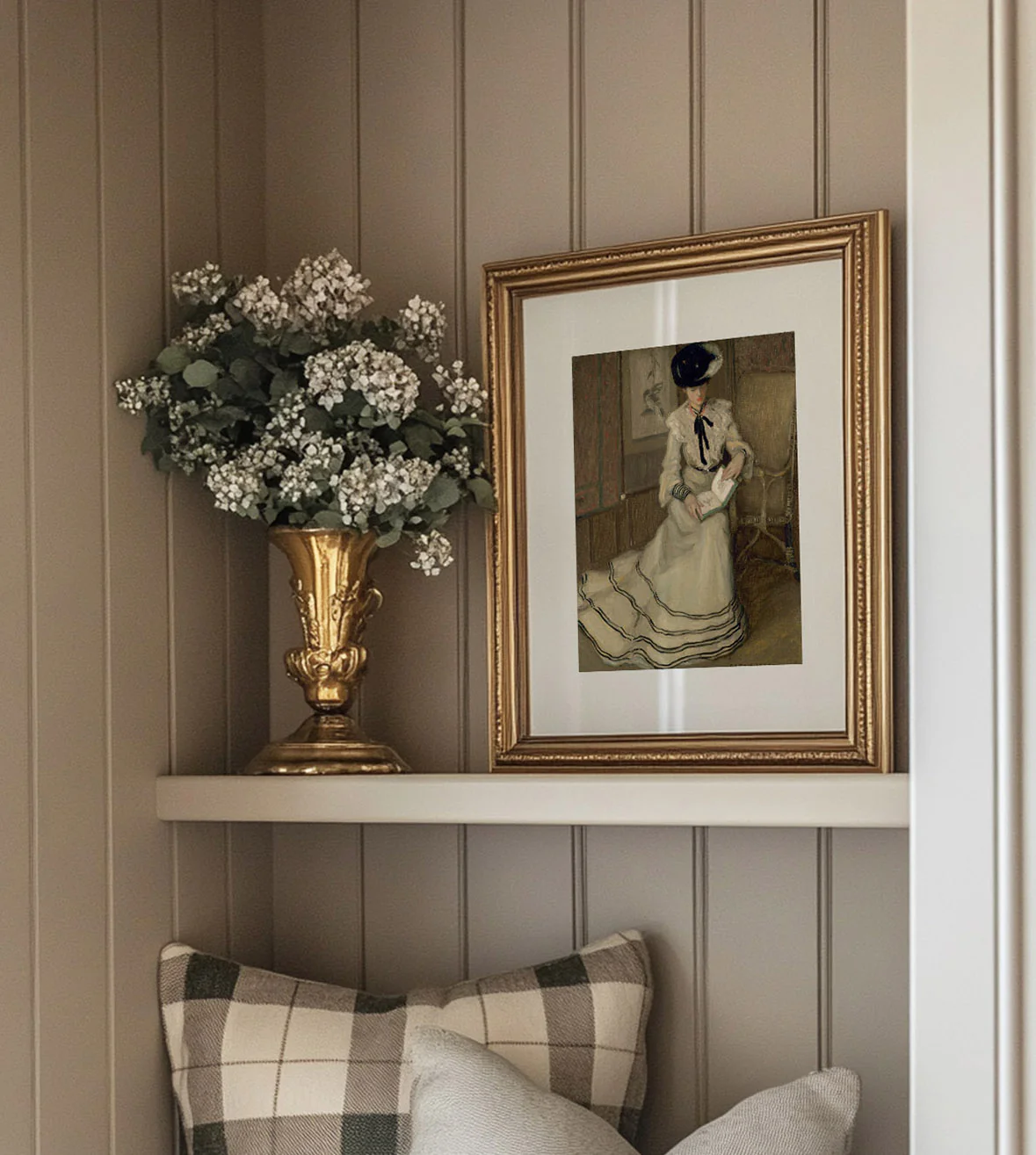 Woman in Cream Art Print - Image 2